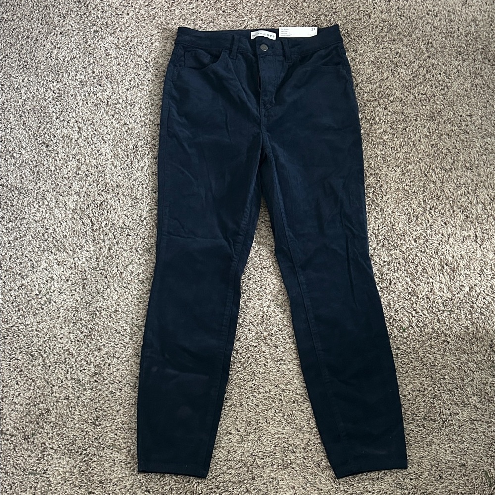 NWT LOFT Navy High Rise Corduroy Skinny Jeans